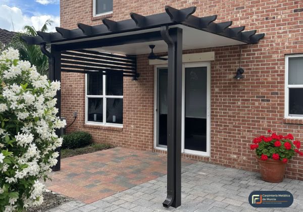 estructura metalica de hierro para cubierta de entrada
